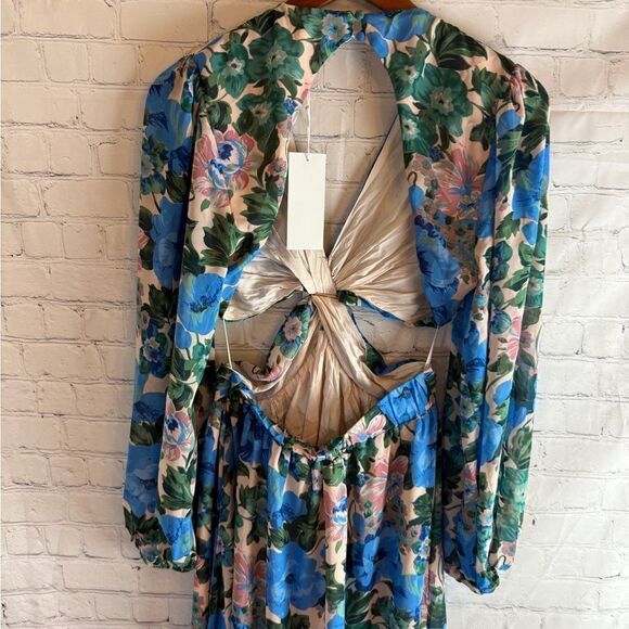 Lush Floral Cut Out Maxi Dress Size Medium - Picture 10 of 12